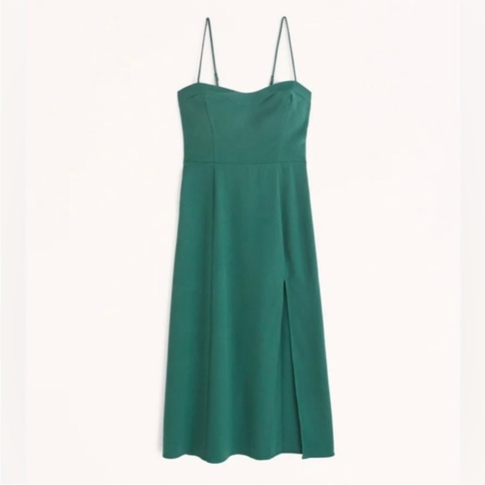 Abercrombie & Fitch Luxe Crepe High Split Dress